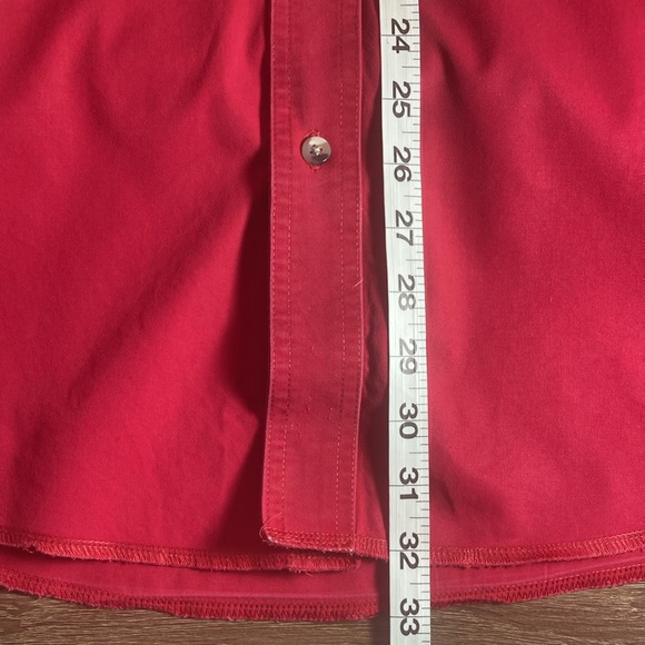 Vintage Mens Wrangler Red Large Tall Button Down Western Shirt - Picture 6 of 7